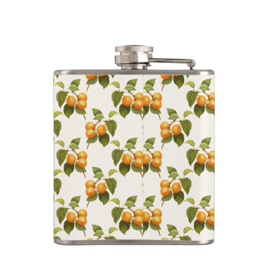  Oranje Abrikozen Waterverf Tekening Heupfles (Achterkant)