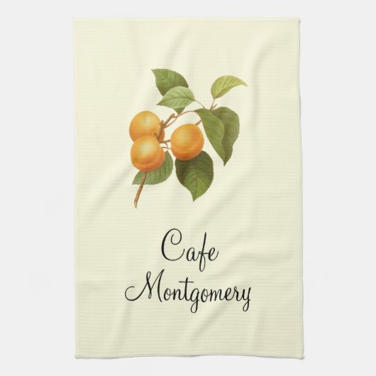  Oranje Abrikozen Waterverf Tekening Theedoek (Verticaal)