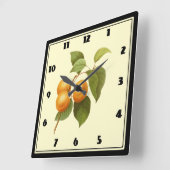 Oranje Abrikozen Waterverf Tekening Vierkante Klok (Hoek)