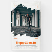 Oranje Abstract Afstuderen van de Borstelfoto van Spandoek (Verticaal)