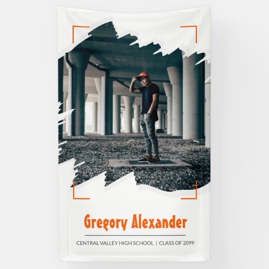 Oranje Abstract Afstuderen van de Borstelfoto van Spandoek (Verticaal)