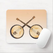 Oranje Abstract banjo Music Instrument Mousepad Muismat (Met muis)