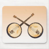 Oranje Abstract banjo Music Instrument Mousepad Muismat (Voorkant)