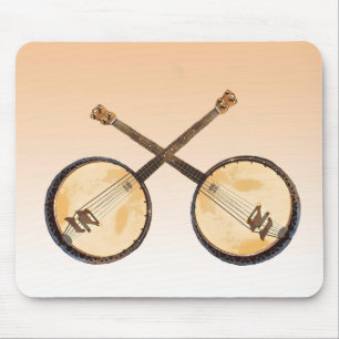 Oranje Abstract banjo Music Instrument Mousepad Muismat