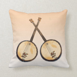 Oranje Abstract banjo Music Instrument Pillow Kussen