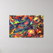 Oranje Abstract bladerdoek voor wandtapijten Multi Canvas Afdruk (Voorkant)