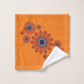 Oranje Abstract Bloemmotief Bad Handdoek (Wasdoekje)