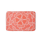 Oranje abstract bloempatroon badmat (Voorkant)