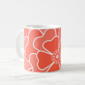 Oranje abstract bloempatroon koffiemok (Voorkant links)