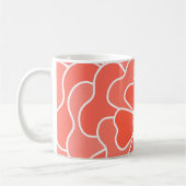 Oranje abstract bloempatroon koffiemok (Links)