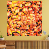 Oranje Abstract Canvas Afdruk (Insitu (Woonkamer))