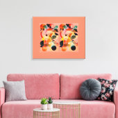 Oranje Abstract Canvas Afdruk (Insitu (Woonkamer))