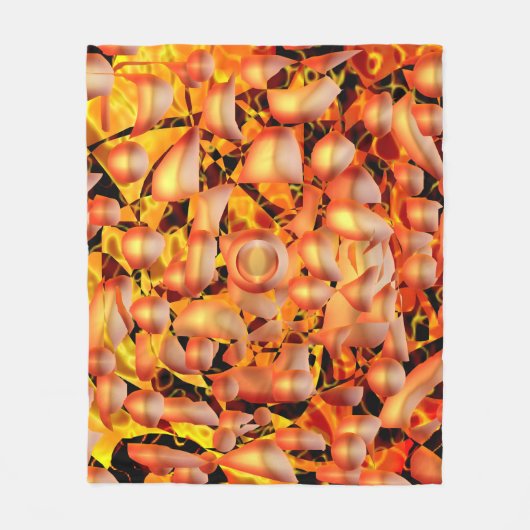 Oranje Abstract Fleece Deken (Voorkant)