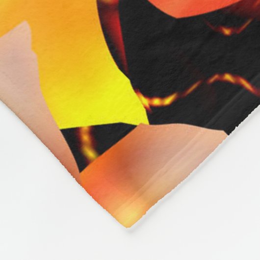 Oranje Abstract Fleece Deken (Hoek)