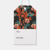 Oranje Abstract Floral Pattern Cadeaulabel (Voorkant)