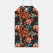 Oranje Abstract Floral Pattern Cadeaulabel (Achterkant)