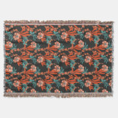 Oranje Abstract Floral Pattern Deken (Voorkant)