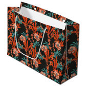 Oranje Abstract Floral Pattern Groot Cadeauzakje (Voorkant Gekanteld)