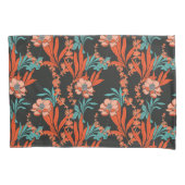 Oranje Abstract Floral Pattern Kussensloop (Voorkant-Links)