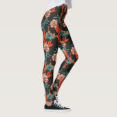 Oranje Abstract Floral Pattern Leggings (Rechts)