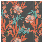Oranje Abstract Floral Pattern Stof (Close Up)