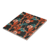 Oranje Abstract Floral Pattern Tegeltje (Zijkant)