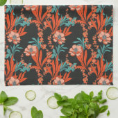 Oranje Abstract Floral Pattern Theedoek (Gevouwen)