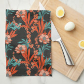 Oranje Abstract Floral Pattern Theedoek (Quarter Fold)