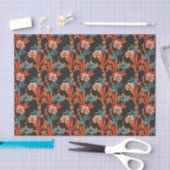 Oranje Abstract Floral Pattern Tissuepapier (Craft)