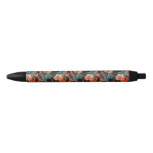 Oranje Abstract Floral Pattern Zwarte Inkt Pen (Voorkant)