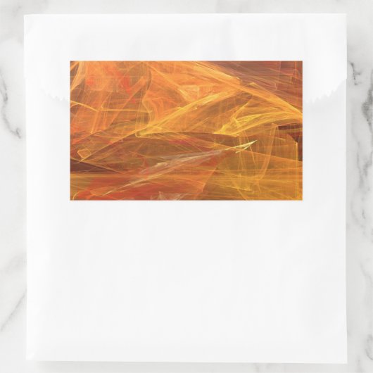 Oranje Abstract Fractal Rectangle Sticker (Tas)