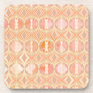 oranje,abstract,geometrisch, chakra bier onderzetter