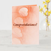 Oranje Abstract Hart Verloving Kaart (Gele Bloem)