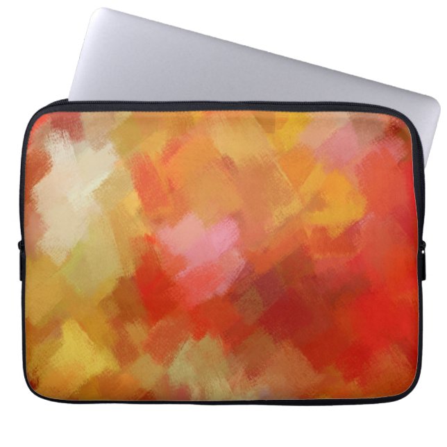 Oranje Abstract kunstschilder 31 Laptop Sleeve (Voorkant)