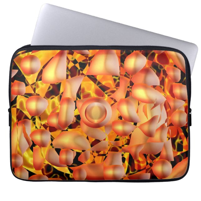 Oranje Abstract Laptop Sleeve (Voorkant)