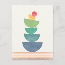 Oranje abstract midden eeuw briefkaart