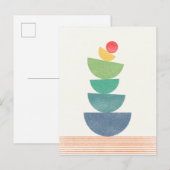 Oranje abstract midden eeuw briefkaart (Voorkant / Achterkant)