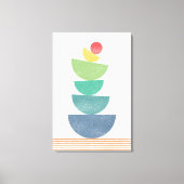 Oranje abstract midden eeuw canvas afdruk (Voorkant)