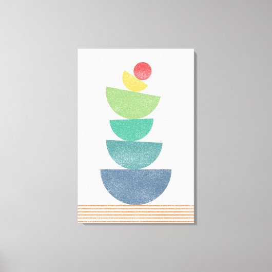 Oranje abstract midden eeuw canvas afdruk (Voorkant)