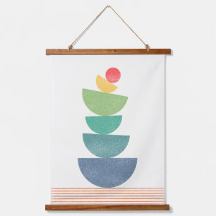 Oranje abstract midden eeuw hangend wandkleed