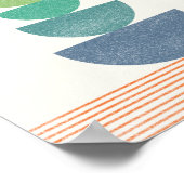 Oranje abstract midden eeuw poster (Hoek)