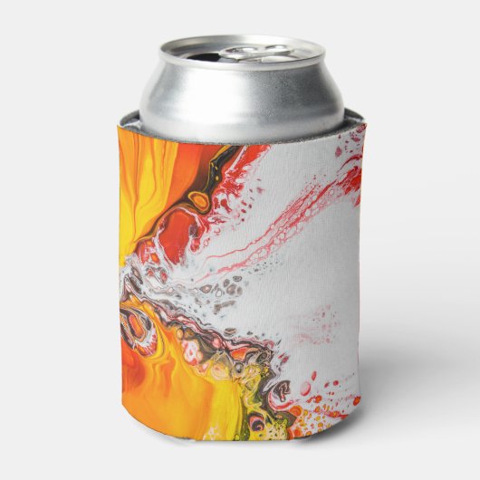 Oranje Abstract minimalistisch Blikjeskoeler (Blikje Voorkant)