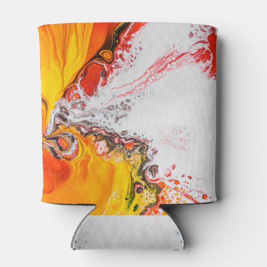 Oranje Abstract minimalistisch Blikjeskoeler (Achterkant)