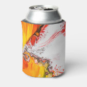 Oranje Abstract minimalistisch Blikjeskoeler (Blikje Achterkant)