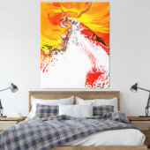 Oranje Abstract minimalistisch Canvas Afdruk (Insitu (Slaapkamer))