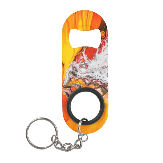 Oranje Abstract minimalistisch Mini Flessenopener (Voorkant)