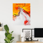 Oranje Abstract minimalistisch Poster (Thuiskantoor)