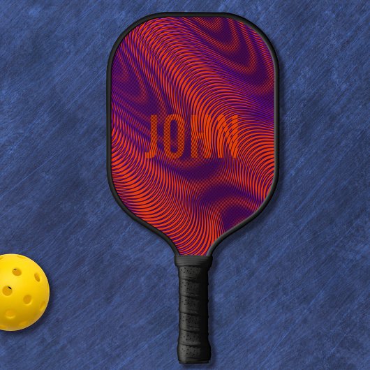 Oranje Abstract Moderne Moiré Effect Aangepaste Pickleball Paddle