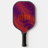 Oranje Abstract Moderne Moiré Effect Aangepaste Pickleball Paddle (Voorkant)