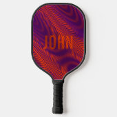 Oranje Abstract Moderne Moiré Effect Aangepaste Pickleball Paddle (Achterkant)